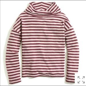 J. Crew Burgundy Stripe Turtleneck Sweatshirt